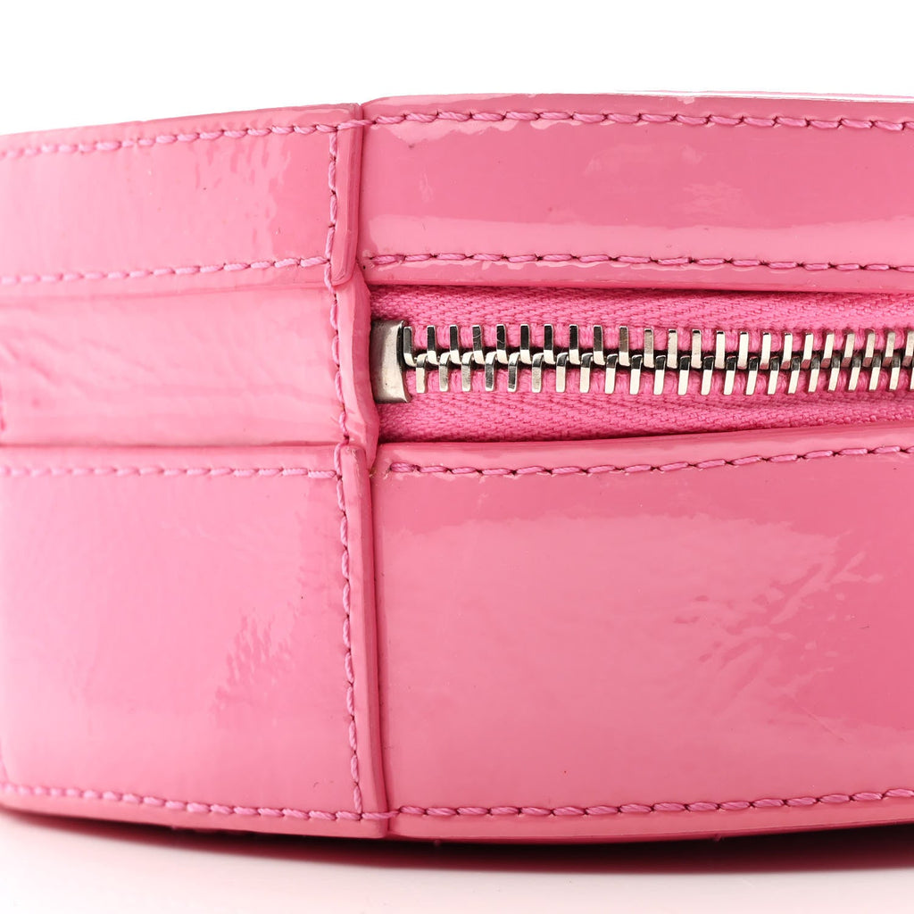 Glazed Calfskin Round As Earth Evening Bag Pink