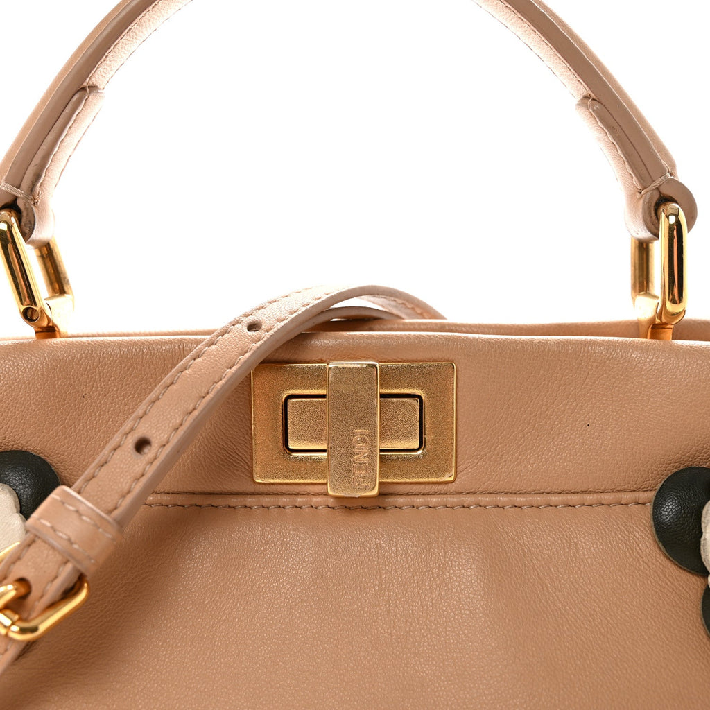 Nappa Flowerland Mini Peekaboo Iconic Satchel Miele Scuro