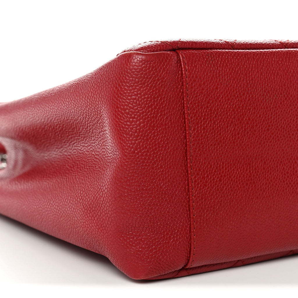 Caviar Quilted Grand Shopping Tote GST Red