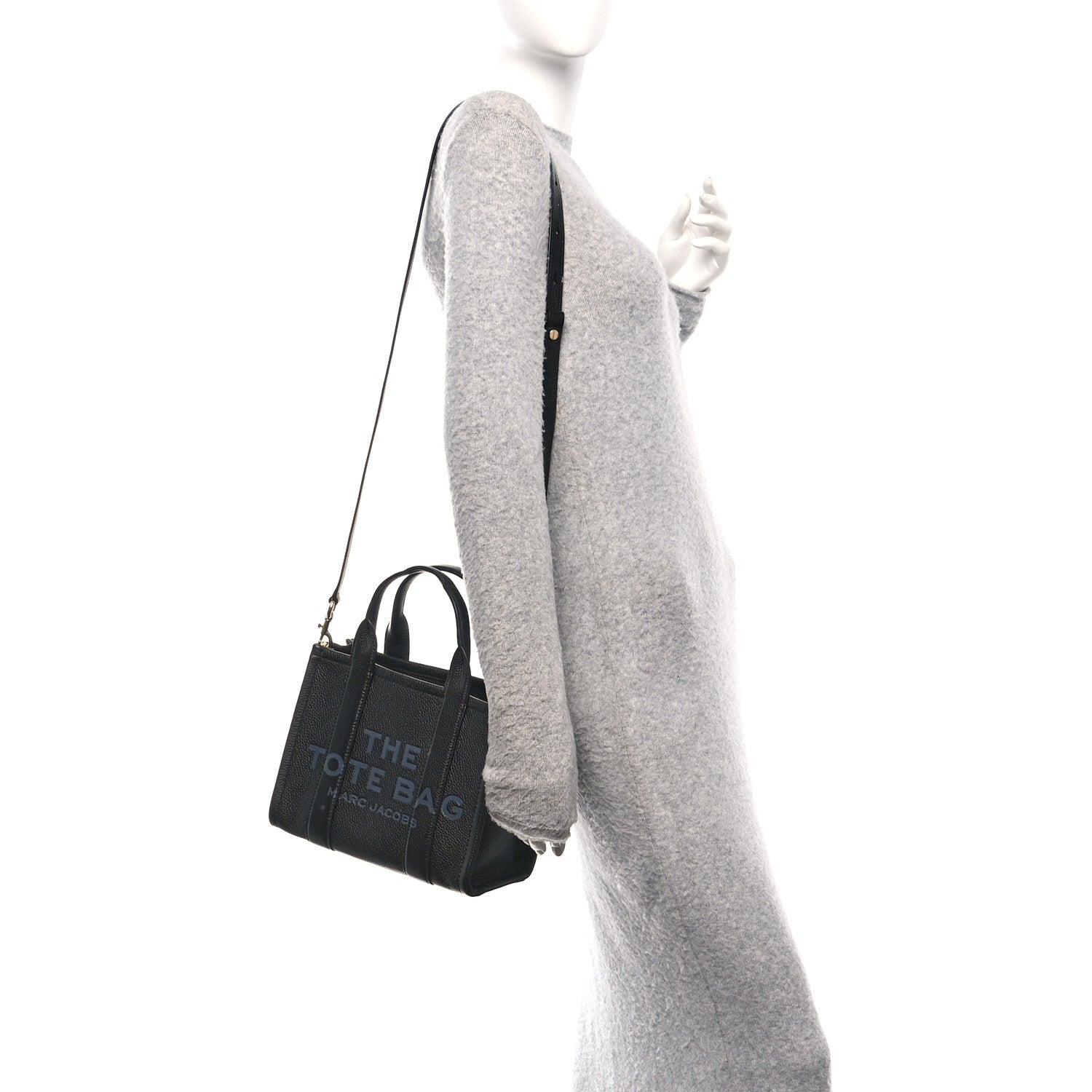 Grained Calfskin Small The Tote Bag Black