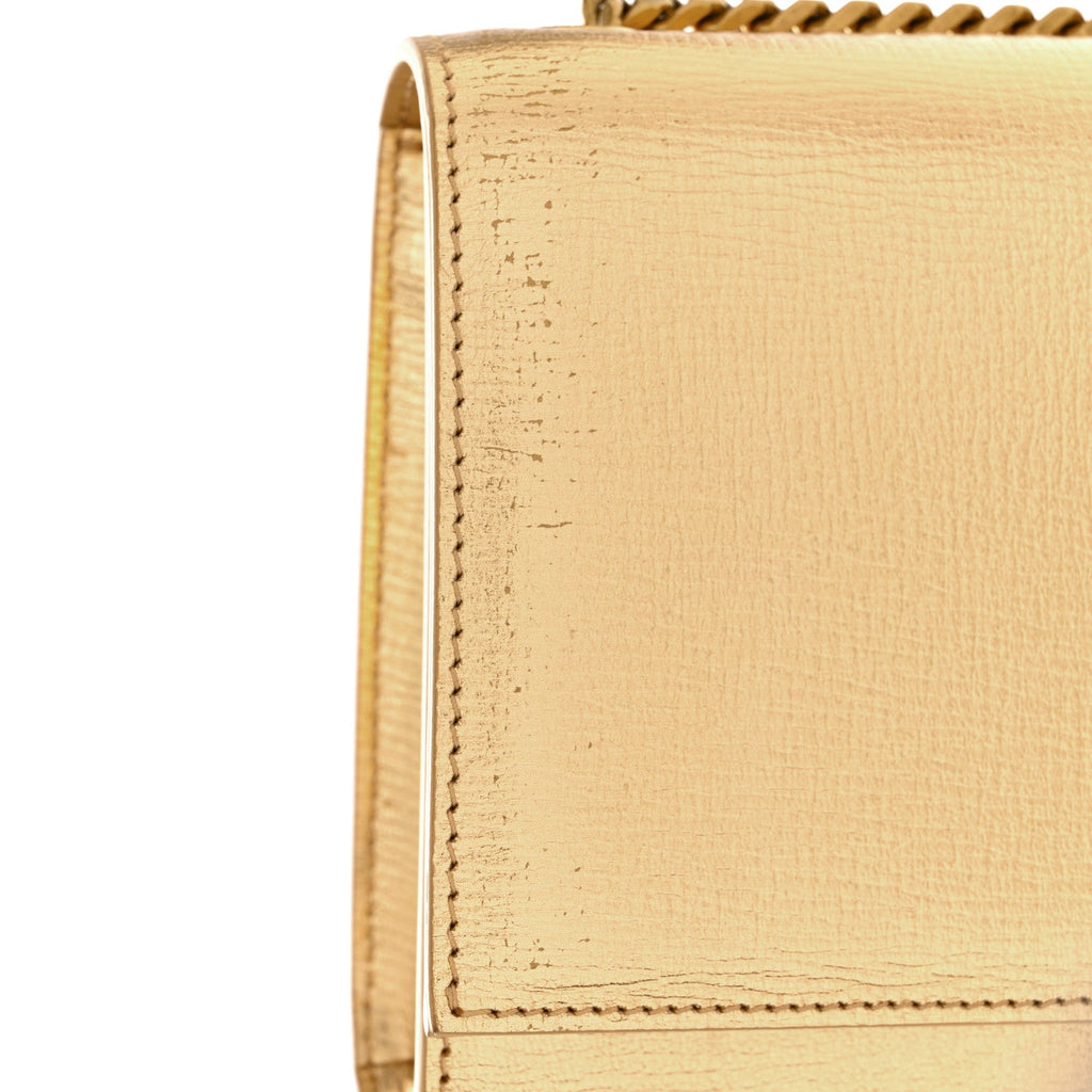 Metallic Calfskin Small Classic Monogram Kate Tassel Satchel Gold