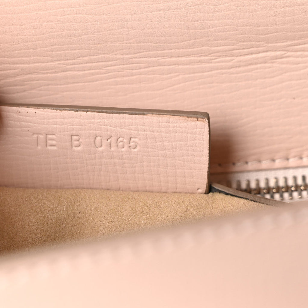 Textured Calfskin Mini Pandora Box Chain Crossbody Bag Powder Pink