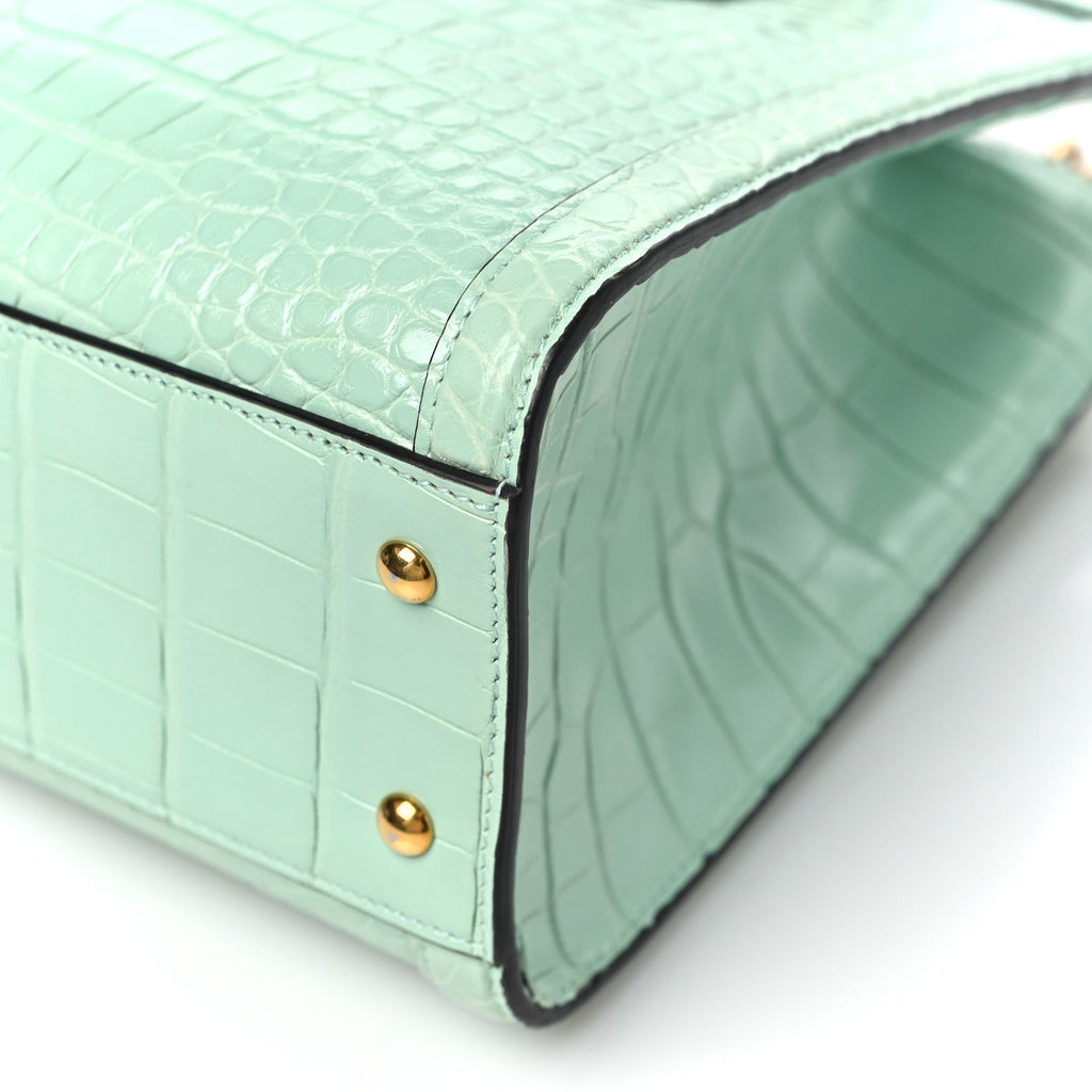 Alligator Small Diana Tote Bag Green