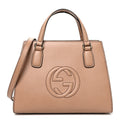 Dollar Calfskin Medium Soho Top Handle Satchel Camelia