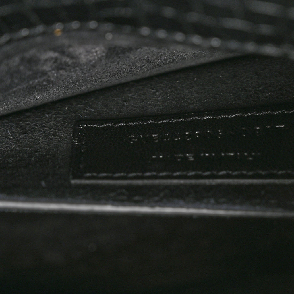 Calfskin Crocodile Embossed Medium Monochrome Monogram Sunset Black