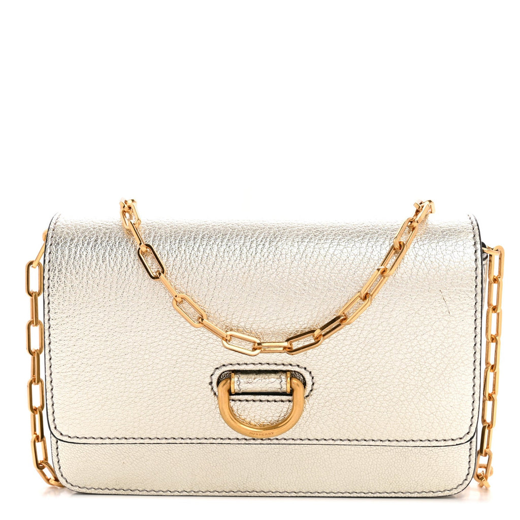 Metallic Hayes Goatskin D-Ring Mini Bag Silver