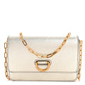 Metallic Hayes Goatskin D-Ring Mini Bag Silver
