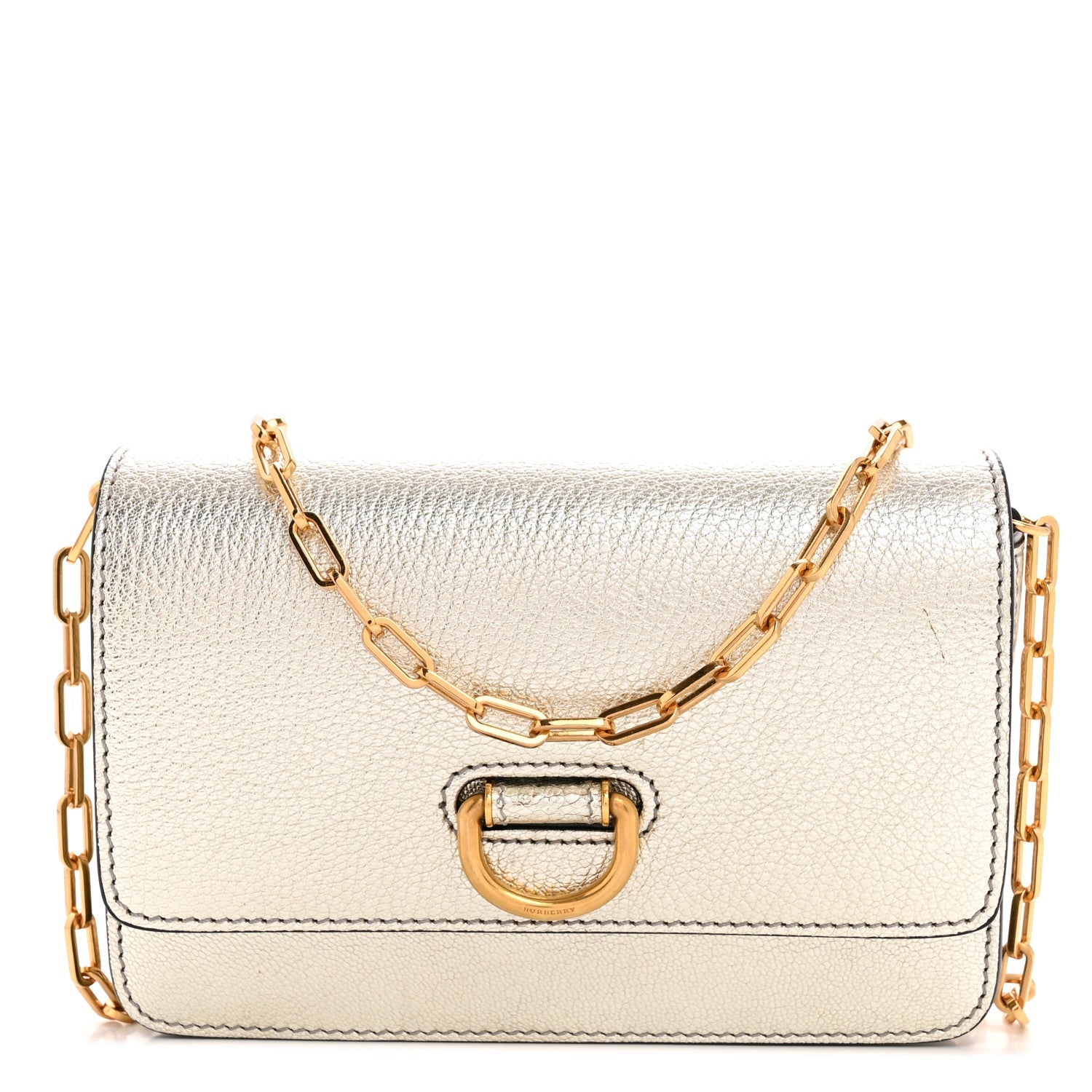 Metallic Hayes Goatskin D-Ring Mini Bag Silver
