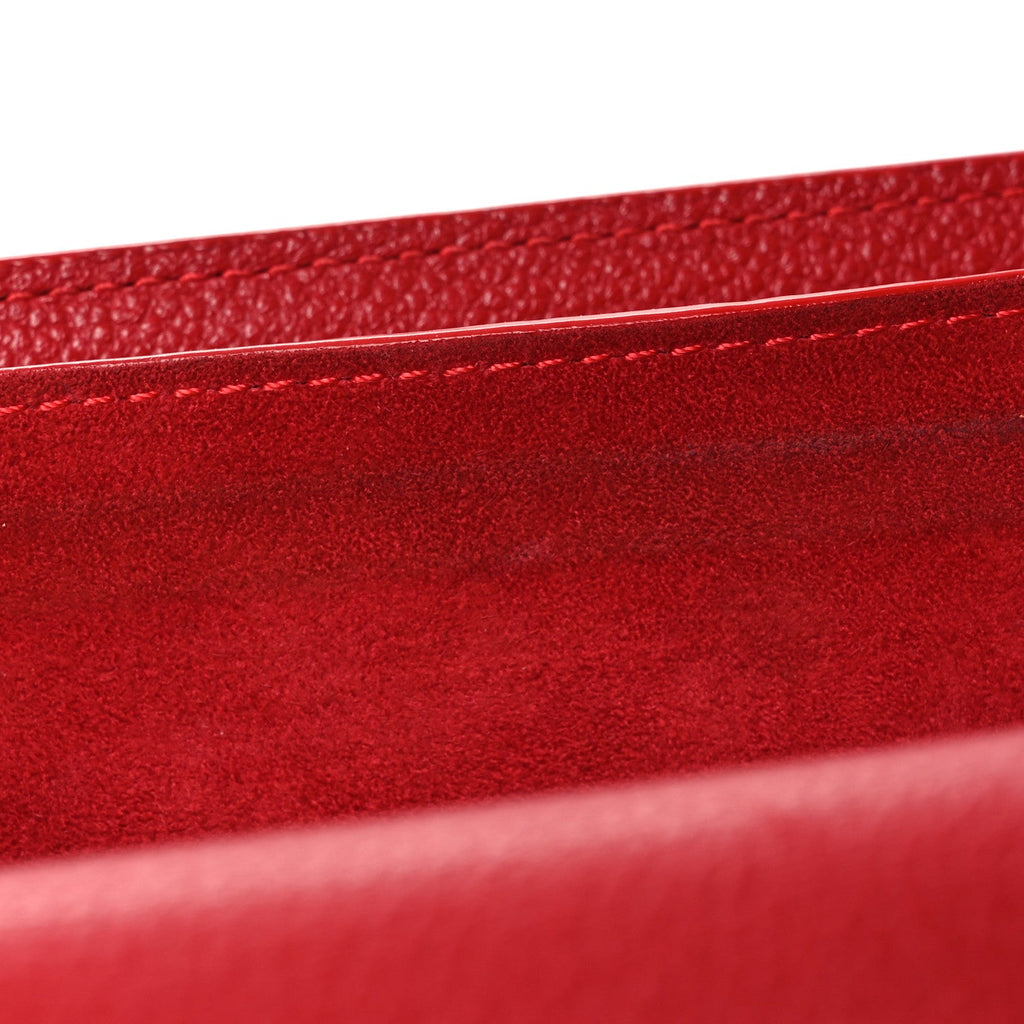 Grained Calfskin Medium Monogram Sunset Satchel Red