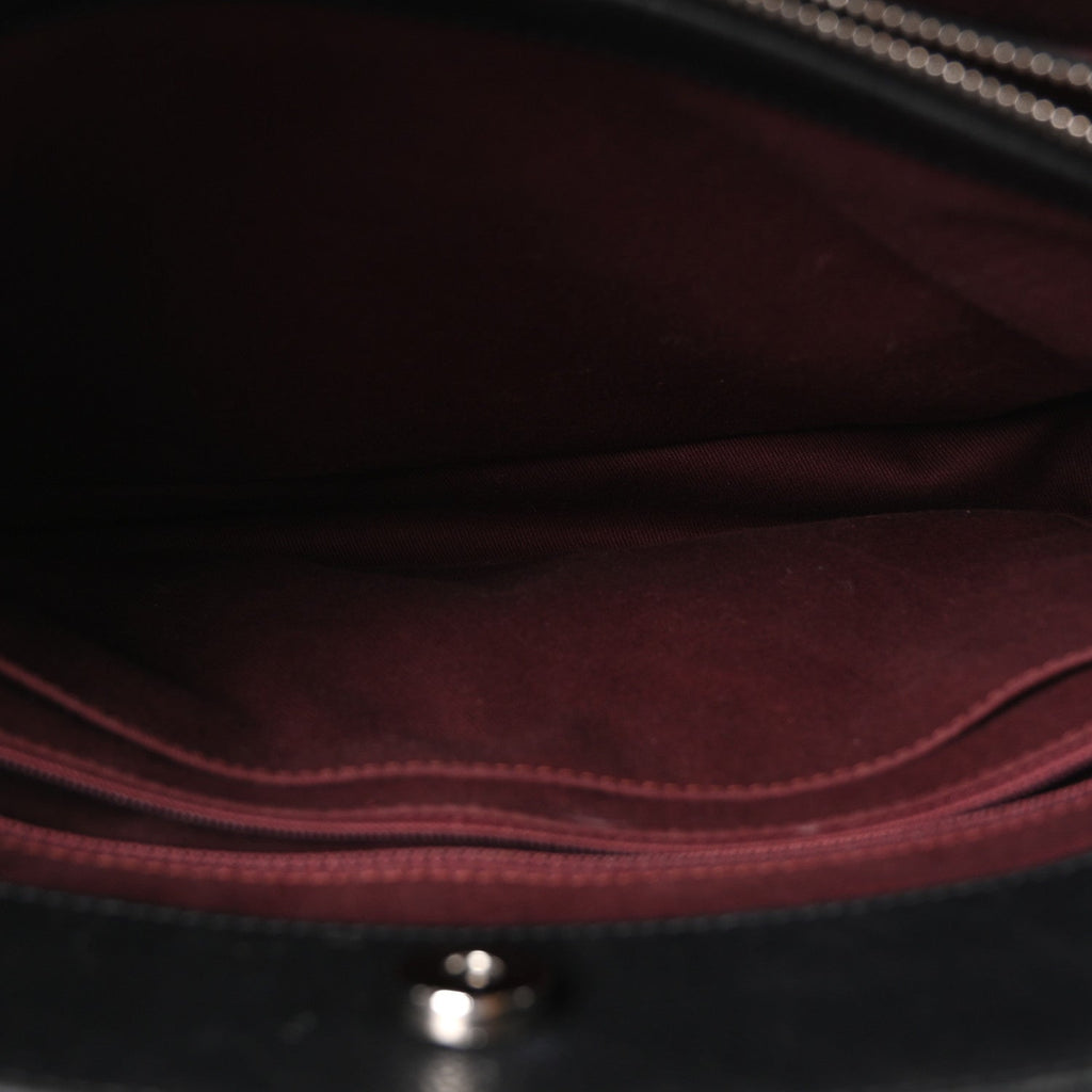 Grained Calfskin Medium Neo Executive Shopper Tote Black