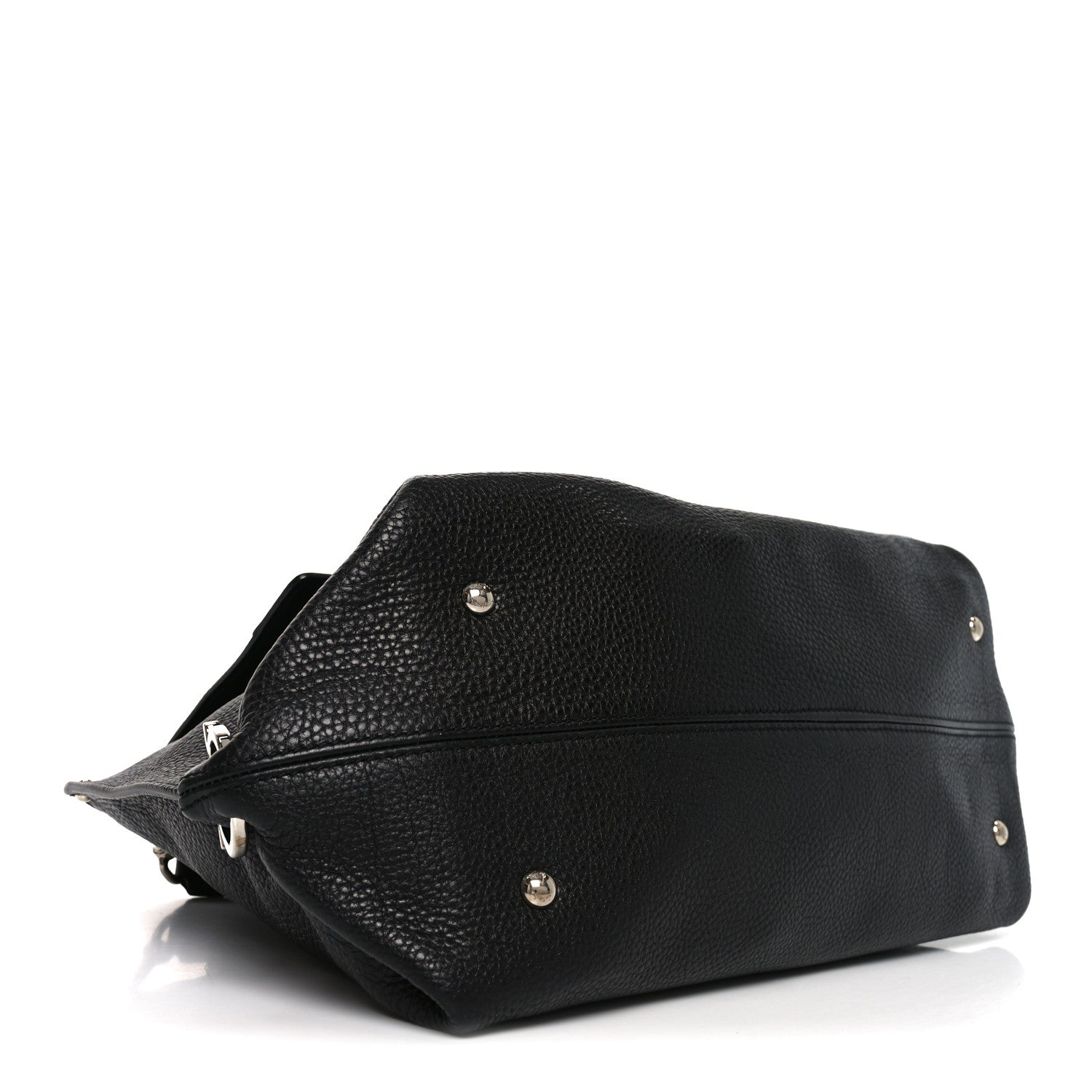 Calfskin Large Sofia Shoulder Bag Black