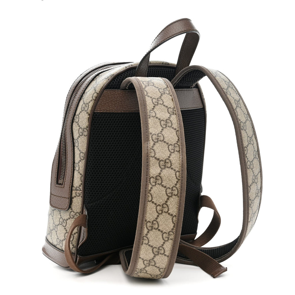 GG Supreme Monogram Calfskin Web Small Ophidia Day Backpack Beige Ebony New Acero