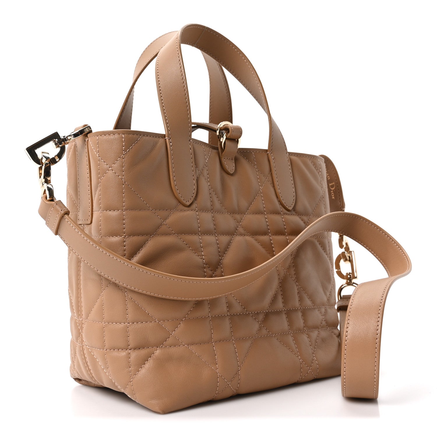 Calfskin Macrocannage Small Toujours Vertical Beige