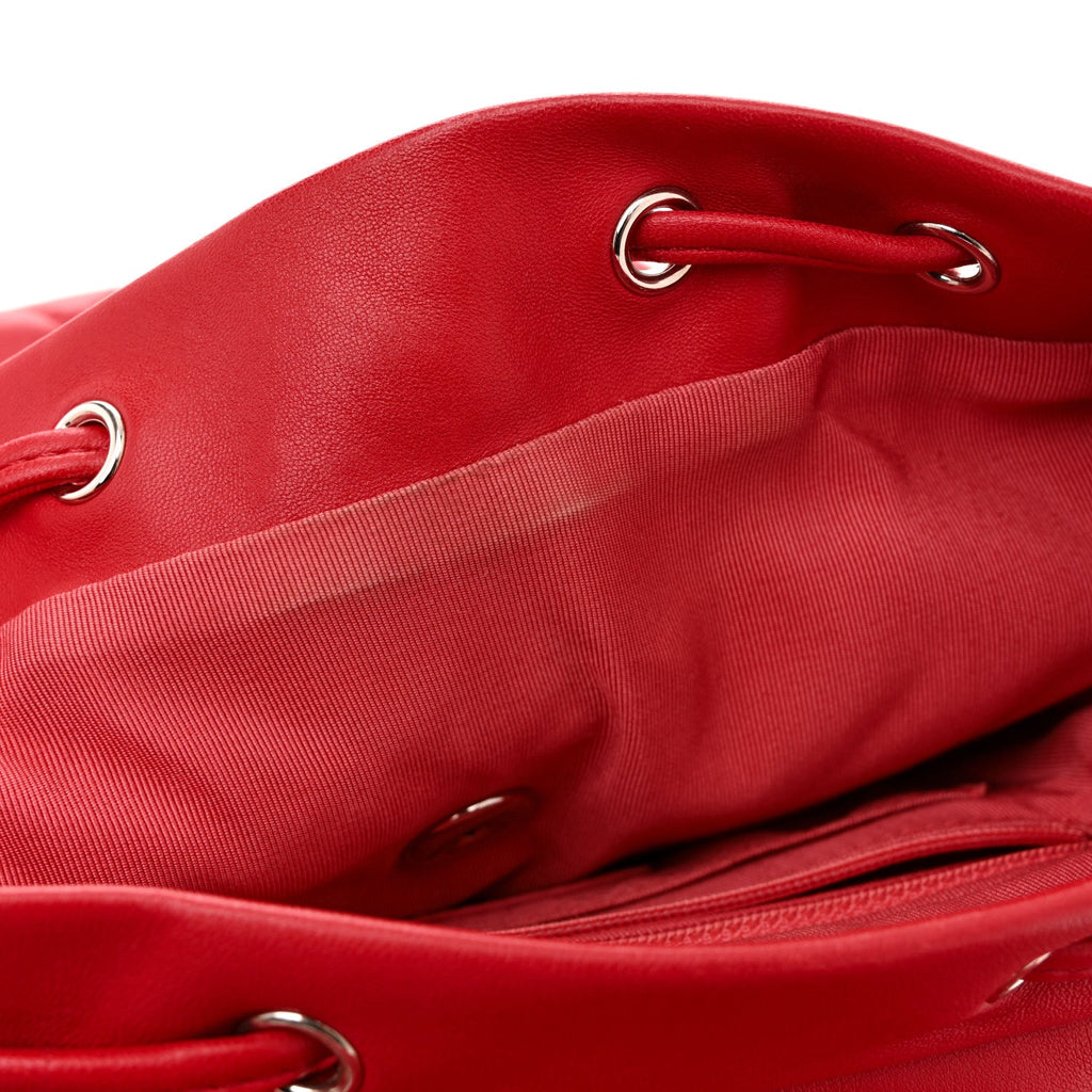 Lambskin Quilted Small Urban Spirit Backpack Red