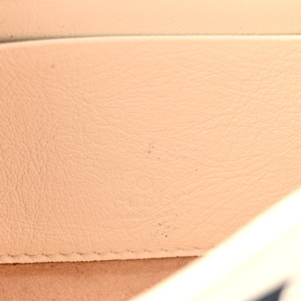 Textured Calfskin Web Mini Rajah Slim Flap Shoulder Bag Mystic White