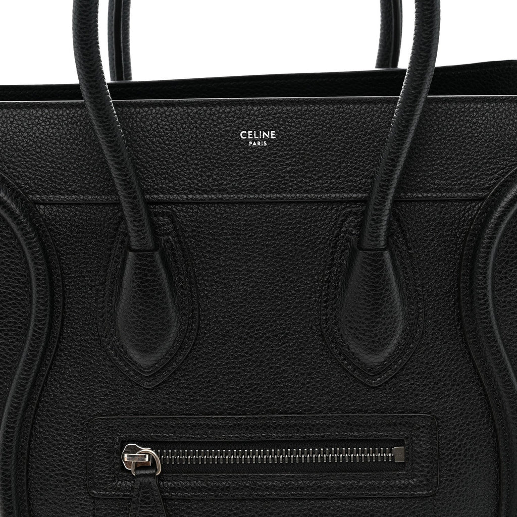 Drummed Calfskin Micro Luggage Black