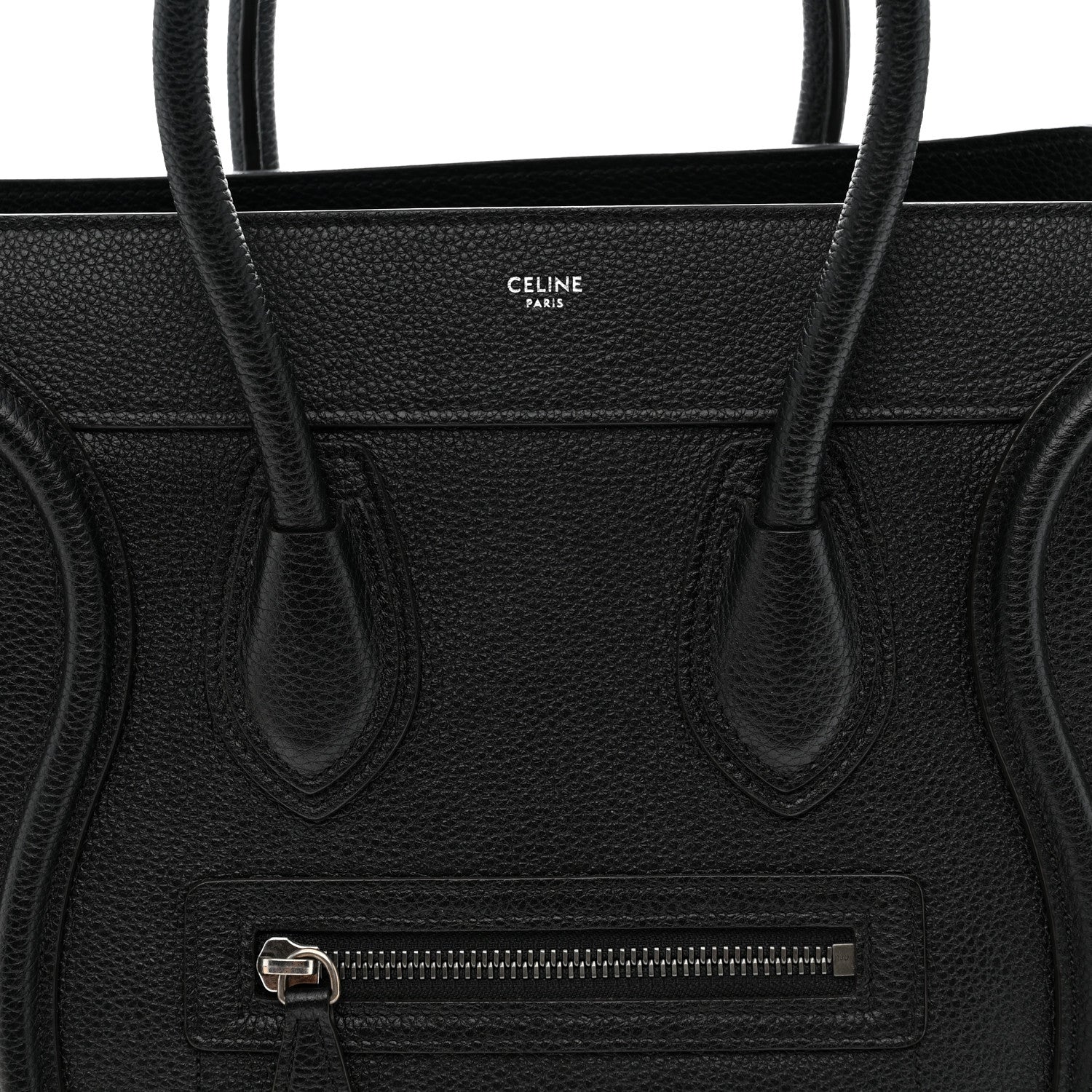 Drummed Calfskin Micro Luggage Black