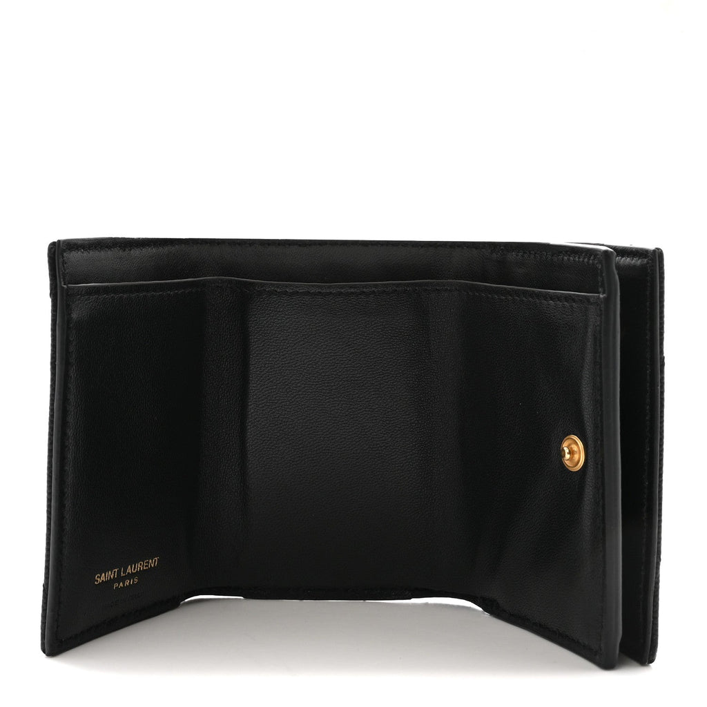 Grain De Poudre Matelasse Chevron Monogram Origami Tiny Wallet Black