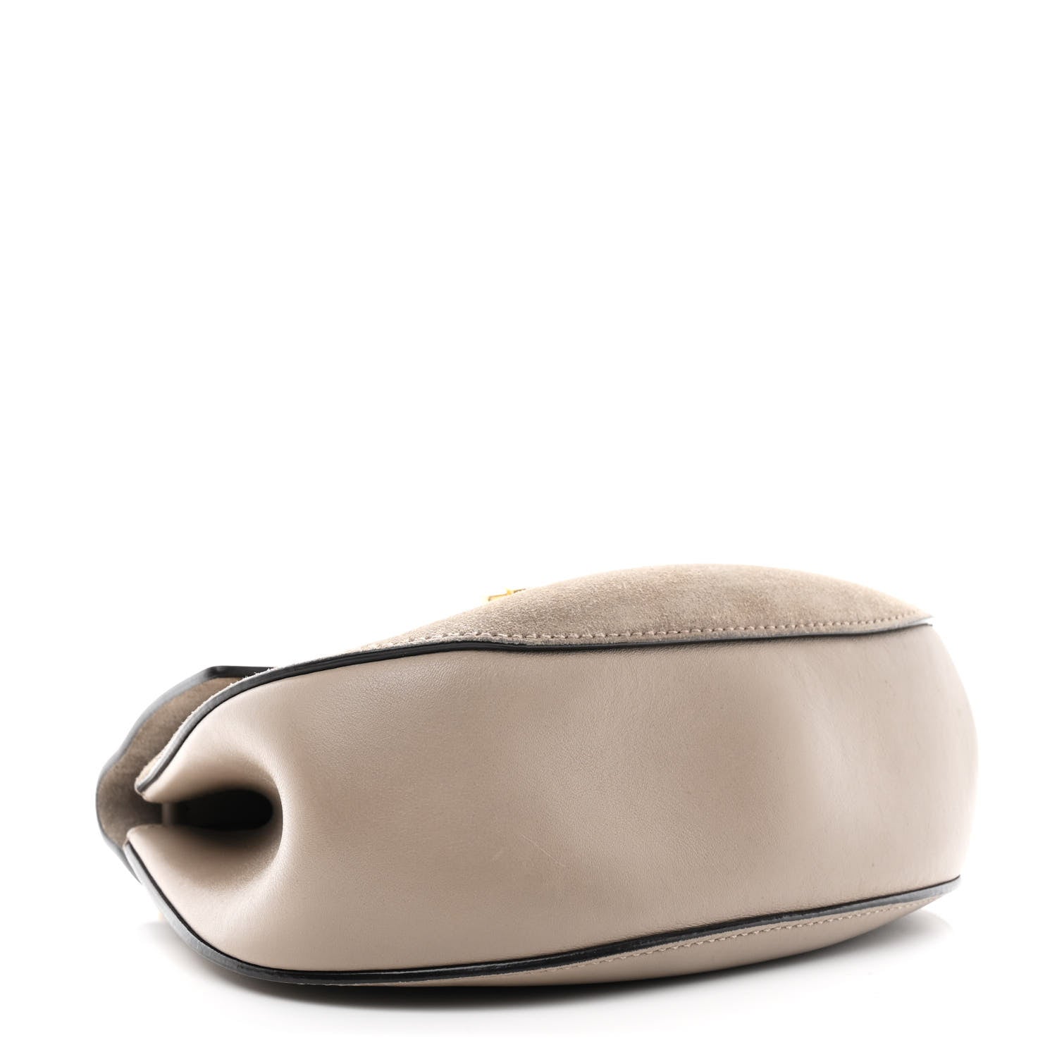 Suede Smooth Calfskin Drew Shoulder Bag Motty Grey