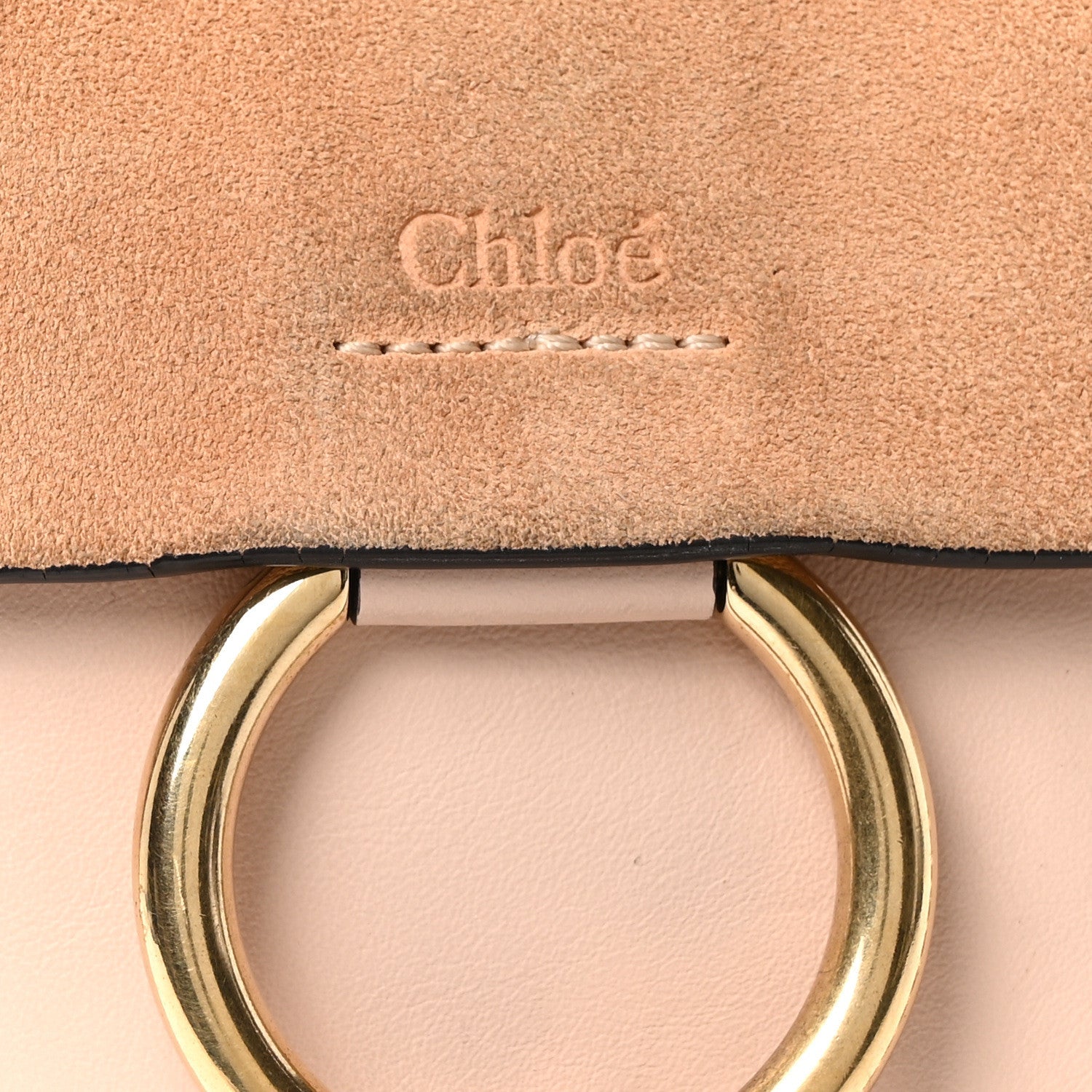 Suede Calfskin Mini Faye Bracelet Bag Cement Pink
