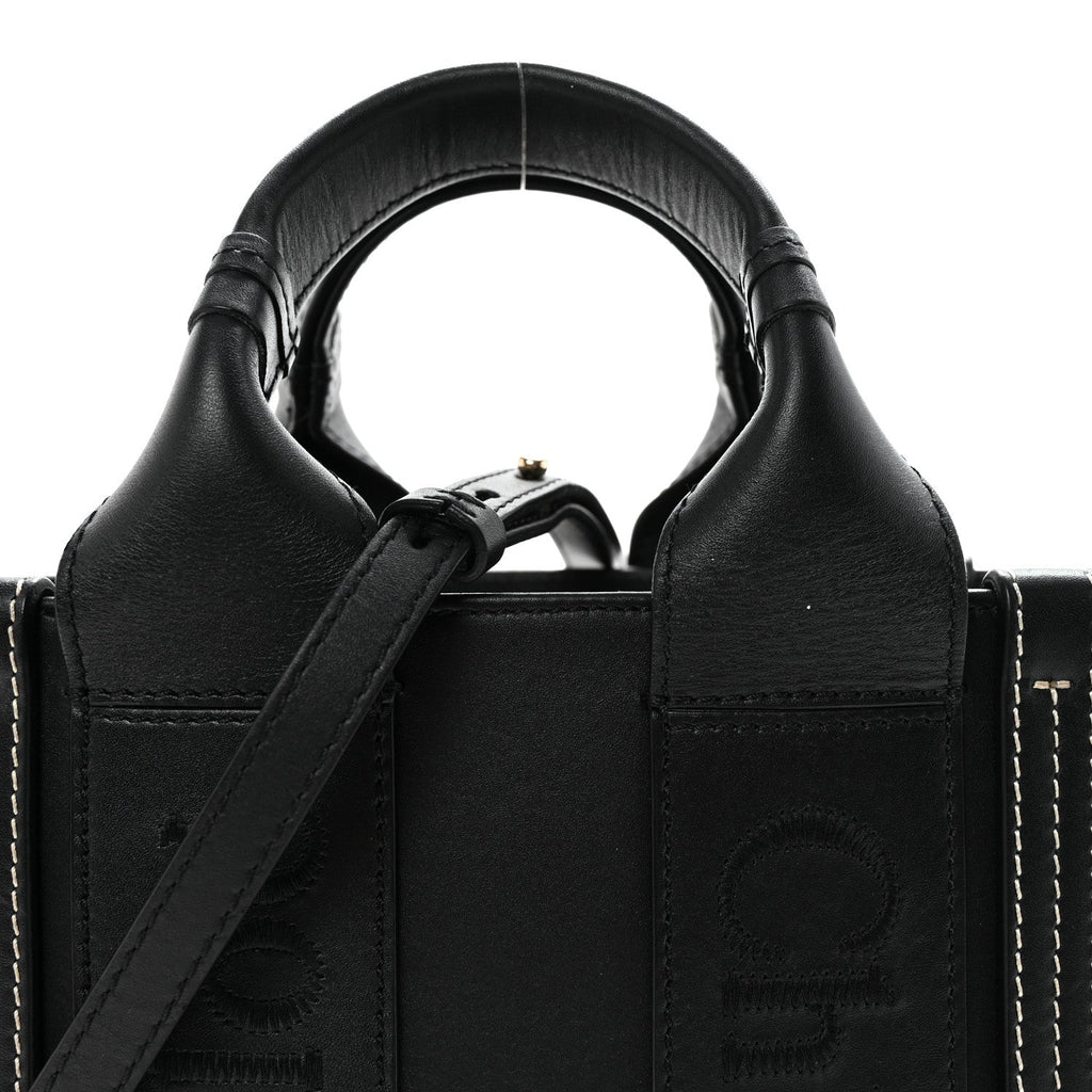 Calfskin Small Woody Tote Black