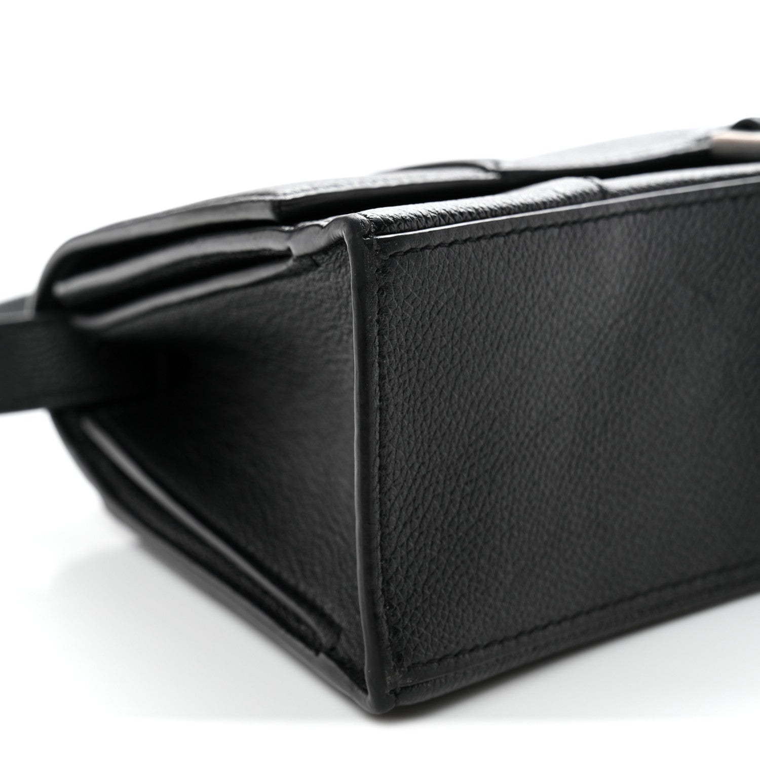 Grained Calfskin Small Hourglass Sling Shoulder Bag Black