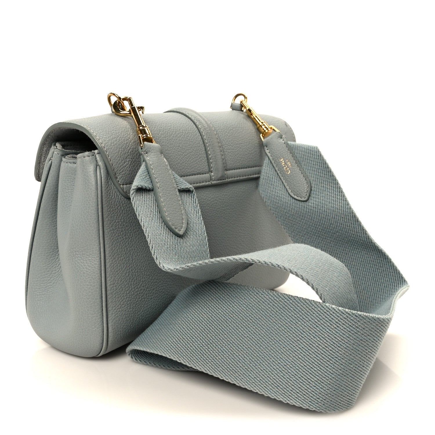 Grained Calfskin Teen Soft 16 Shoulder Bag Ice Blue