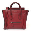 Drummed Calfskin Nano Luggage Merlot