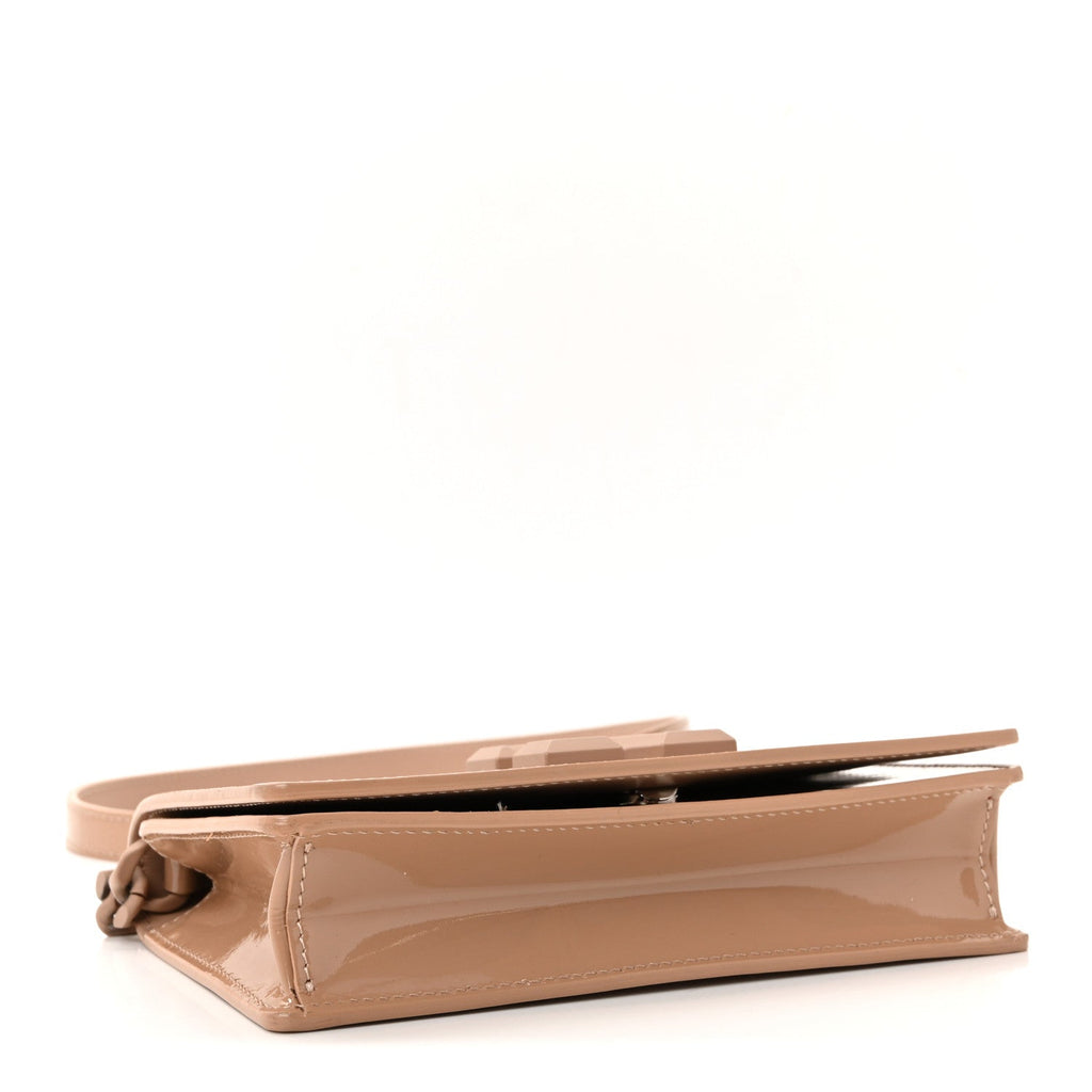 OFF WHITE Patent Jitney 0.5 Crossbody Bag Nude