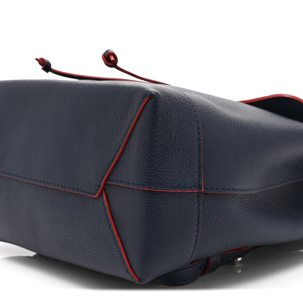 Soft Calfskin Lockme Backpack Marine Rouge