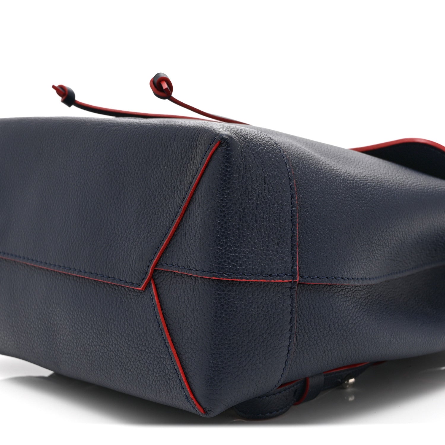 Soft Calfskin Lockme Backpack Marine Rouge