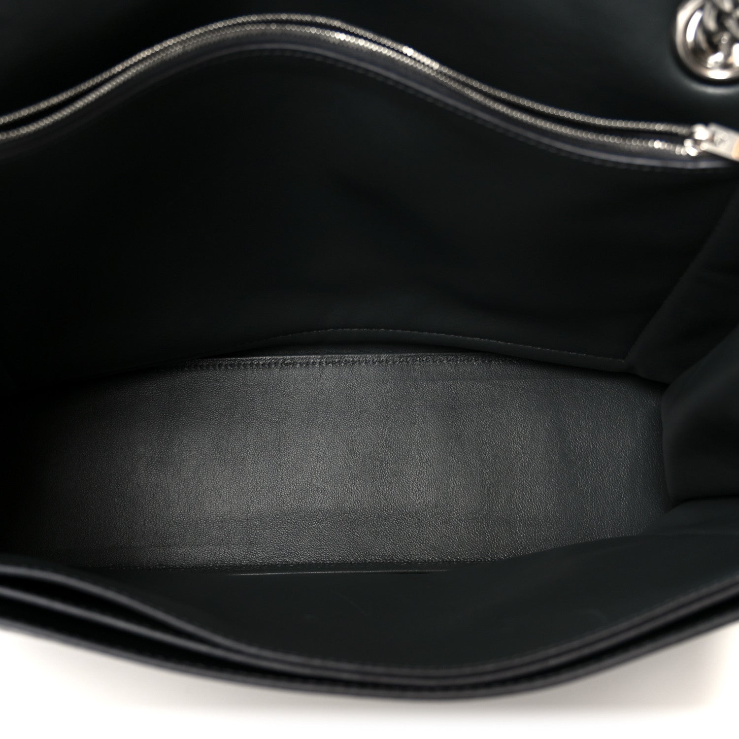 Metallic Crushed Calfskin Large Crush Chain Bag Steel Grey