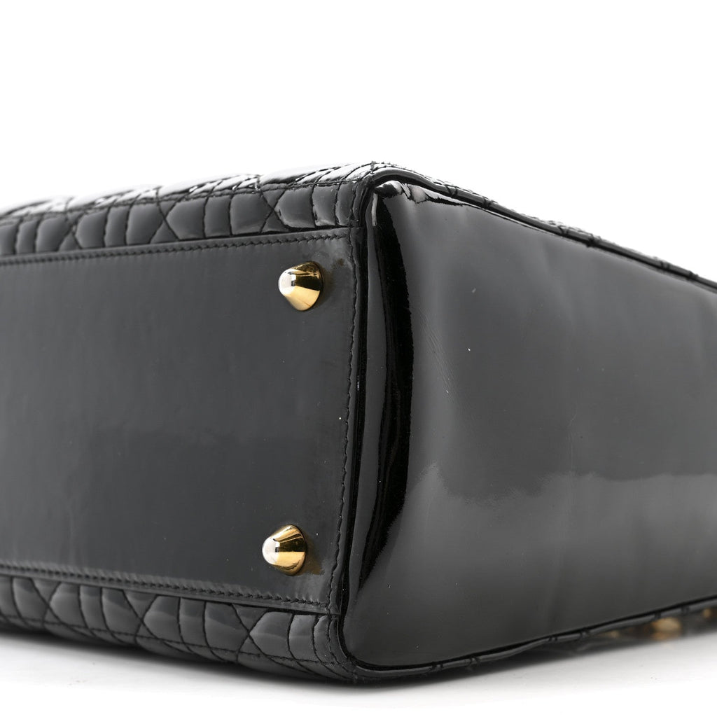 Patent Cannage Large Lady Dior Black