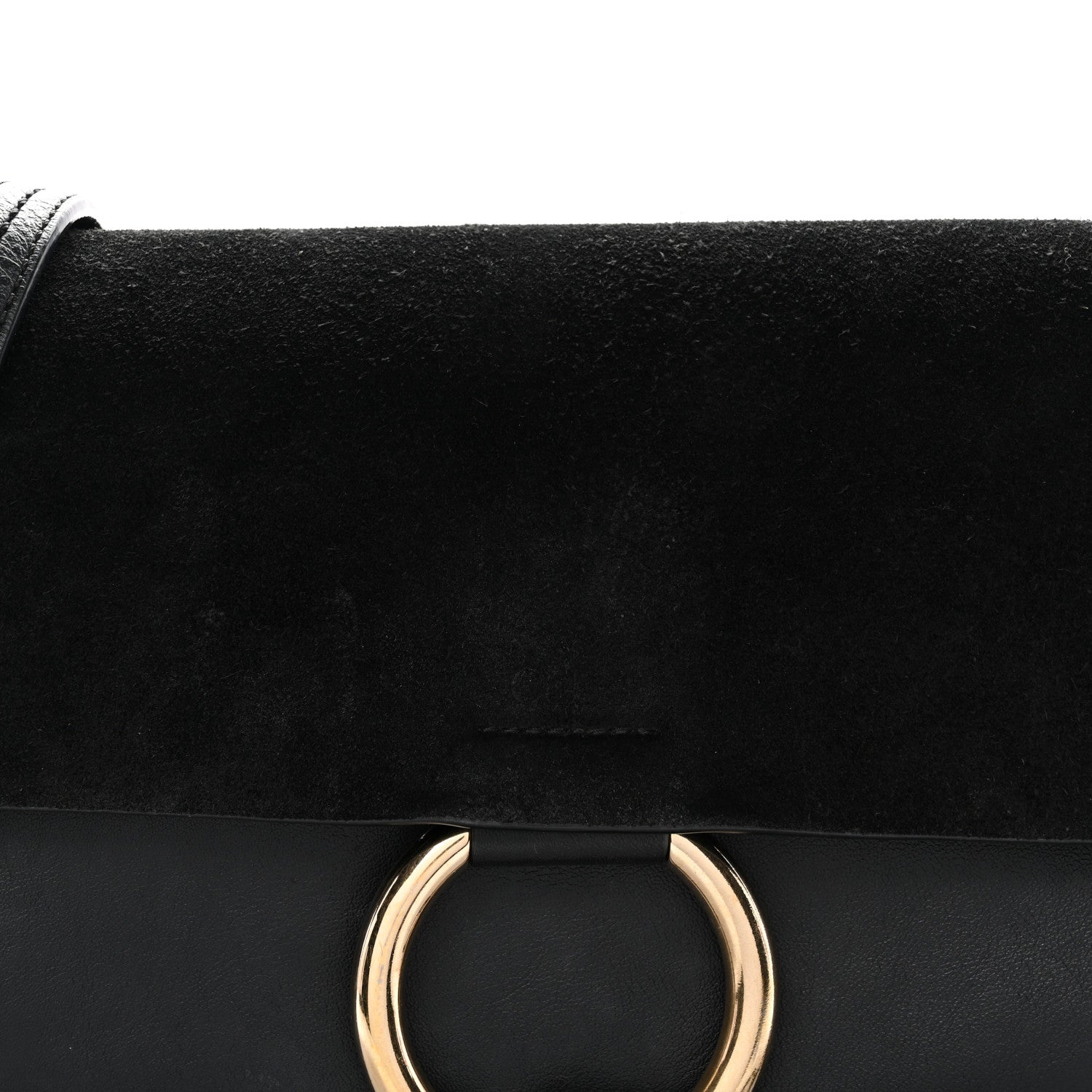 Suede Calfskin Small Faye Shoulder Bag Black