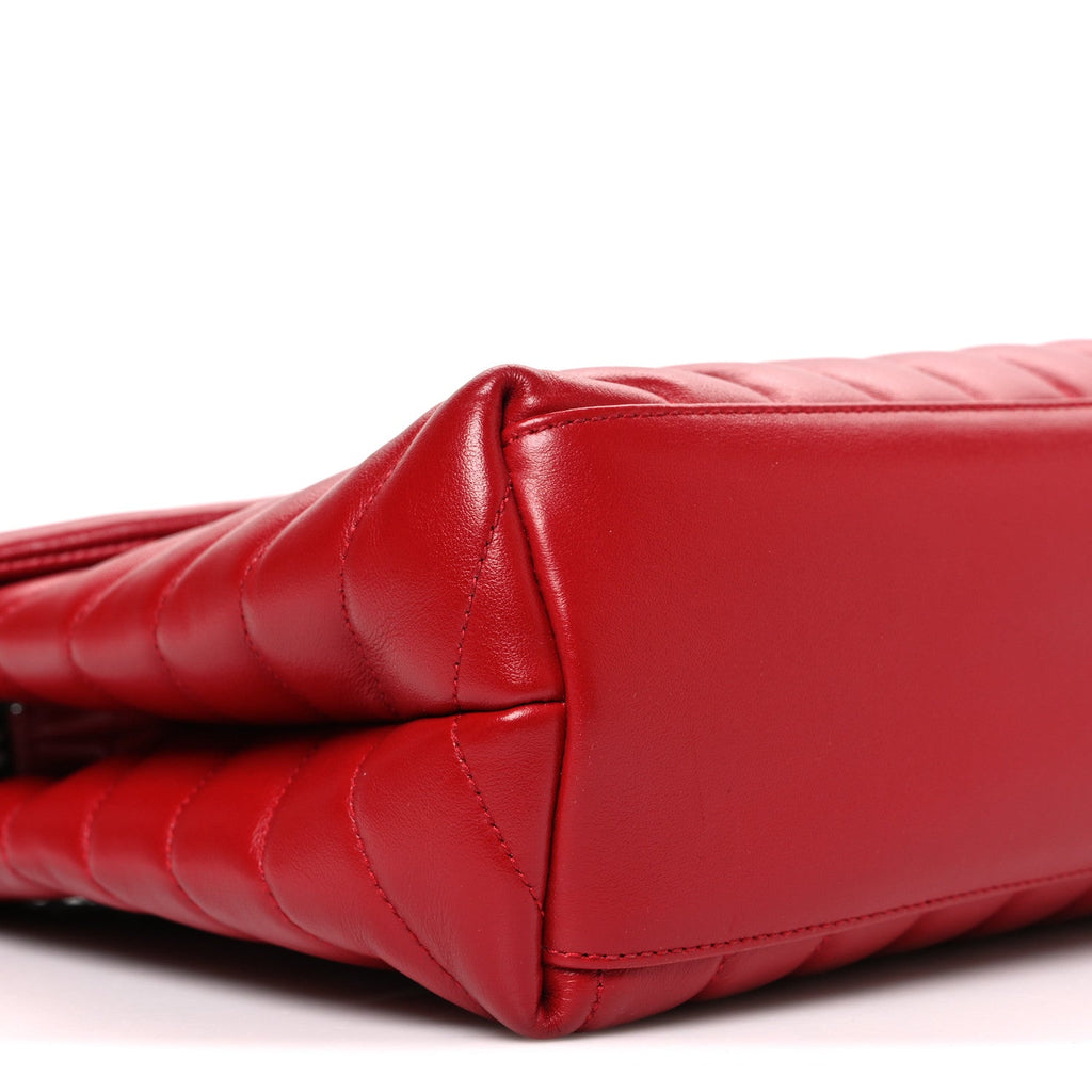 Calfskin Y Quilted Monogram Medium Loulou Chain Satchel Rouge Eros