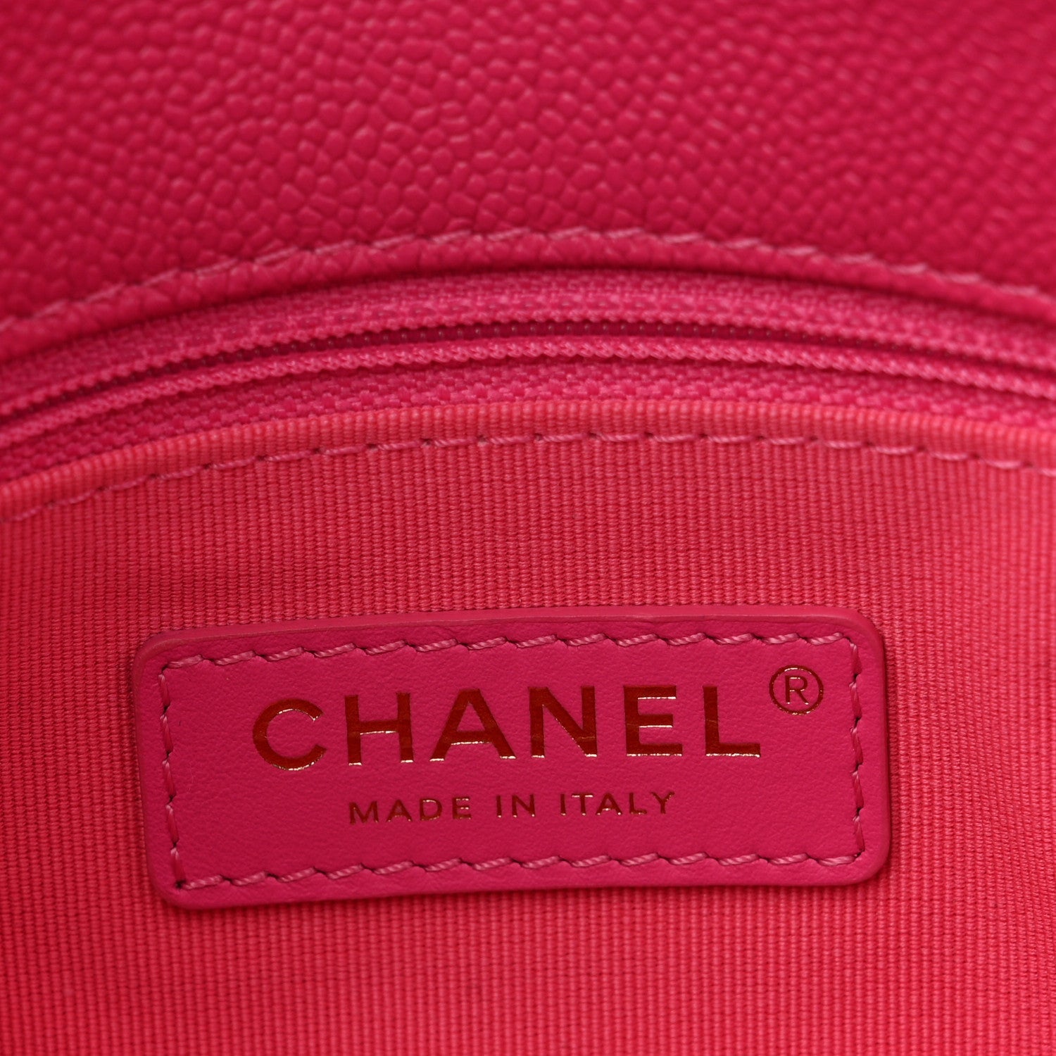 Shiny Caviar Quilted Small Chain Melody Flap Dark Pink