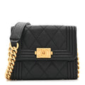 Caviar Quilted Boy  Holder On Chain Black