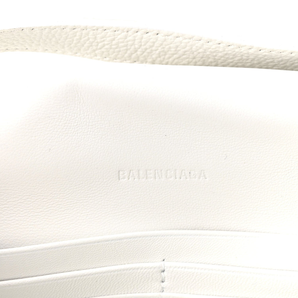Distressed Grained Calfskin Embossed Car Flap Bag White