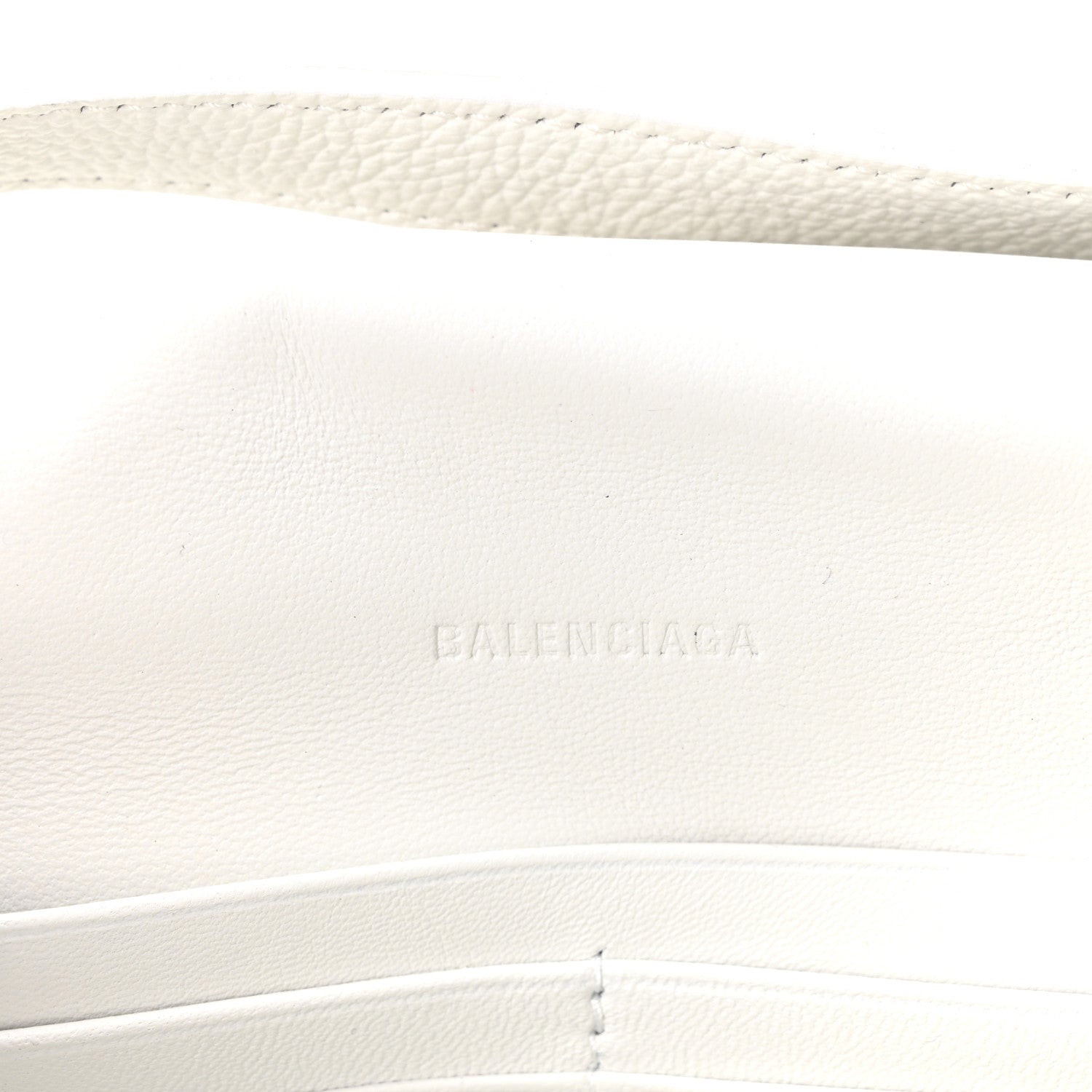 Distressed Grained Calfskin Embossed Car Flap Bag White