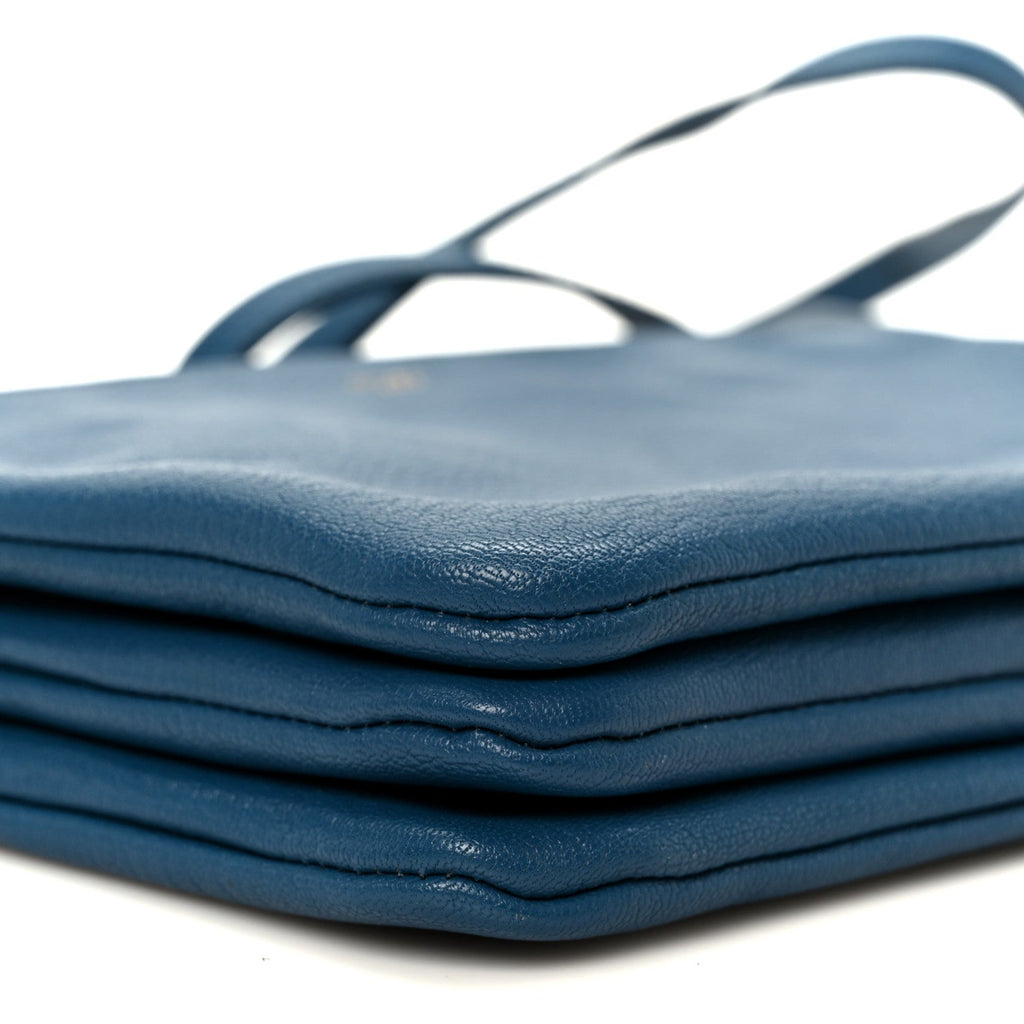 Goatskin Small Trio Crossbody Bag Blue