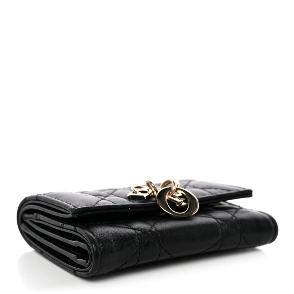 Lambskin Cannage My Dior Veronia Wallet Black