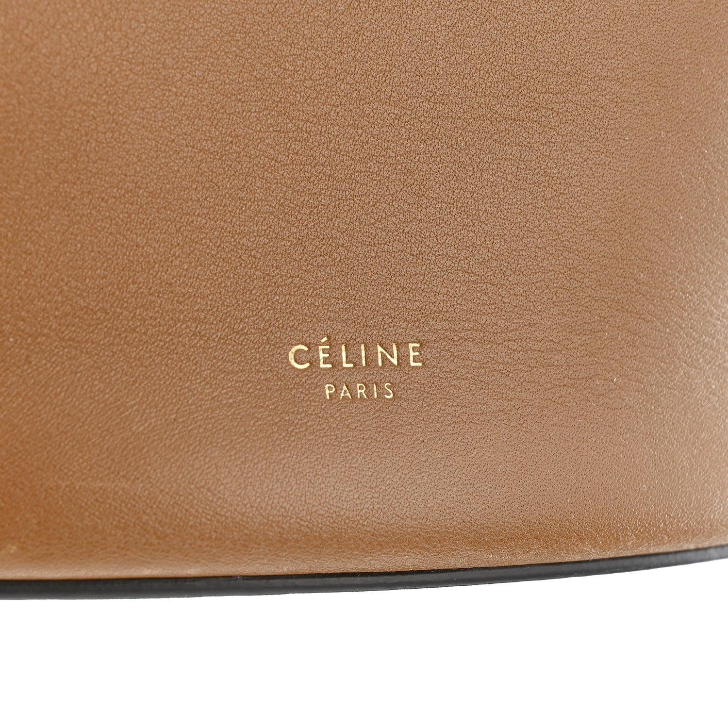 Smooth Calfskin Clasp Bucket Bag Brown