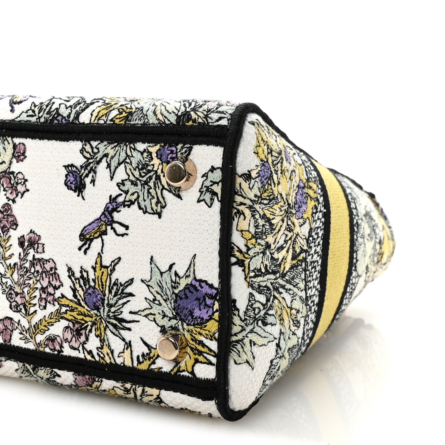 Canvas Embroidered Chardons Toile De Jouy Medium Lady D-Lite Latte Multicolor