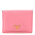 Saffiano Metal Compact Snap Bi-Fold Wallet Geranio
