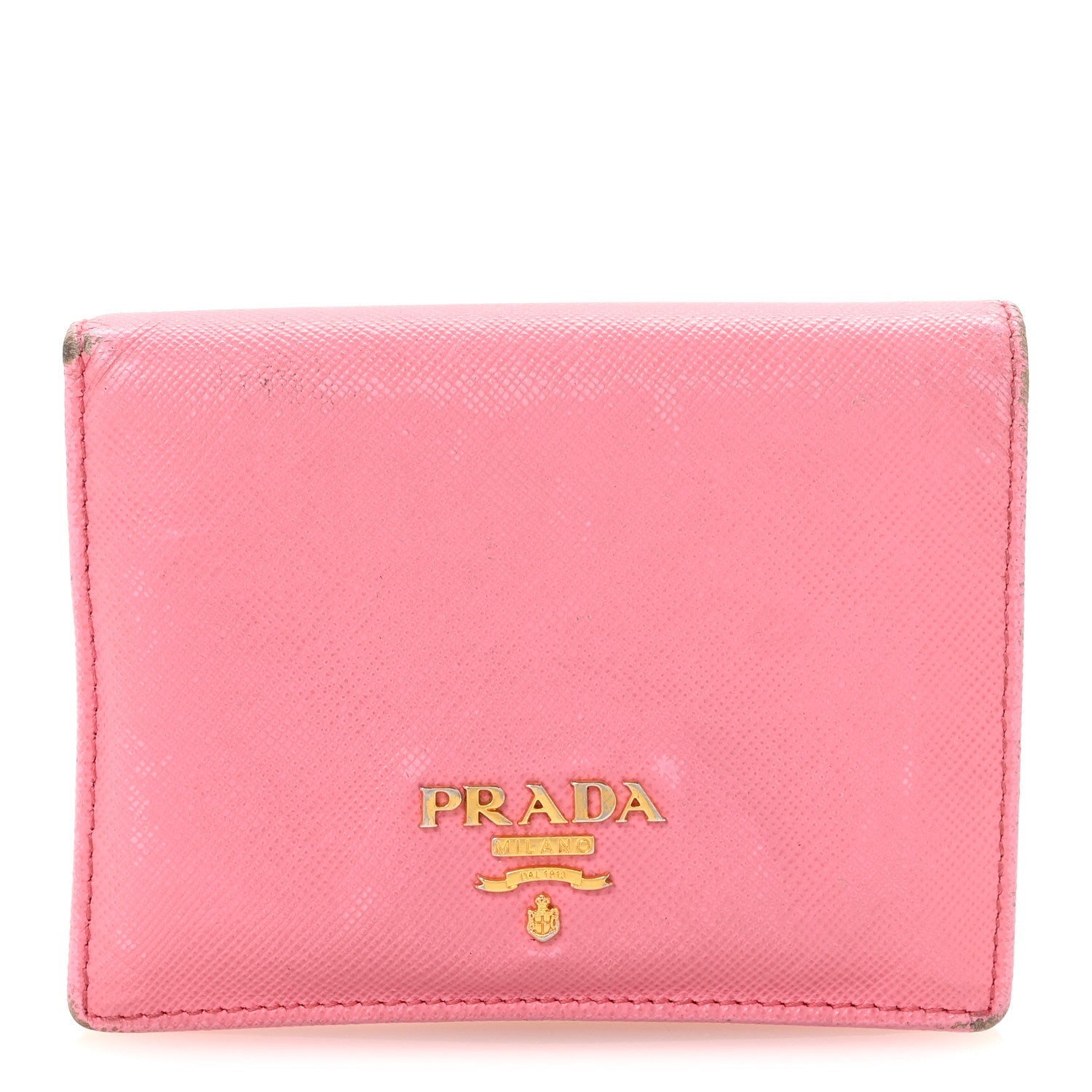 Saffiano Metal Compact Snap Bi-Fold Wallet Geranio