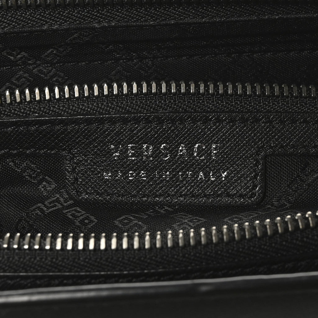 Saffiano Medusa Top Handle Briefcase Black