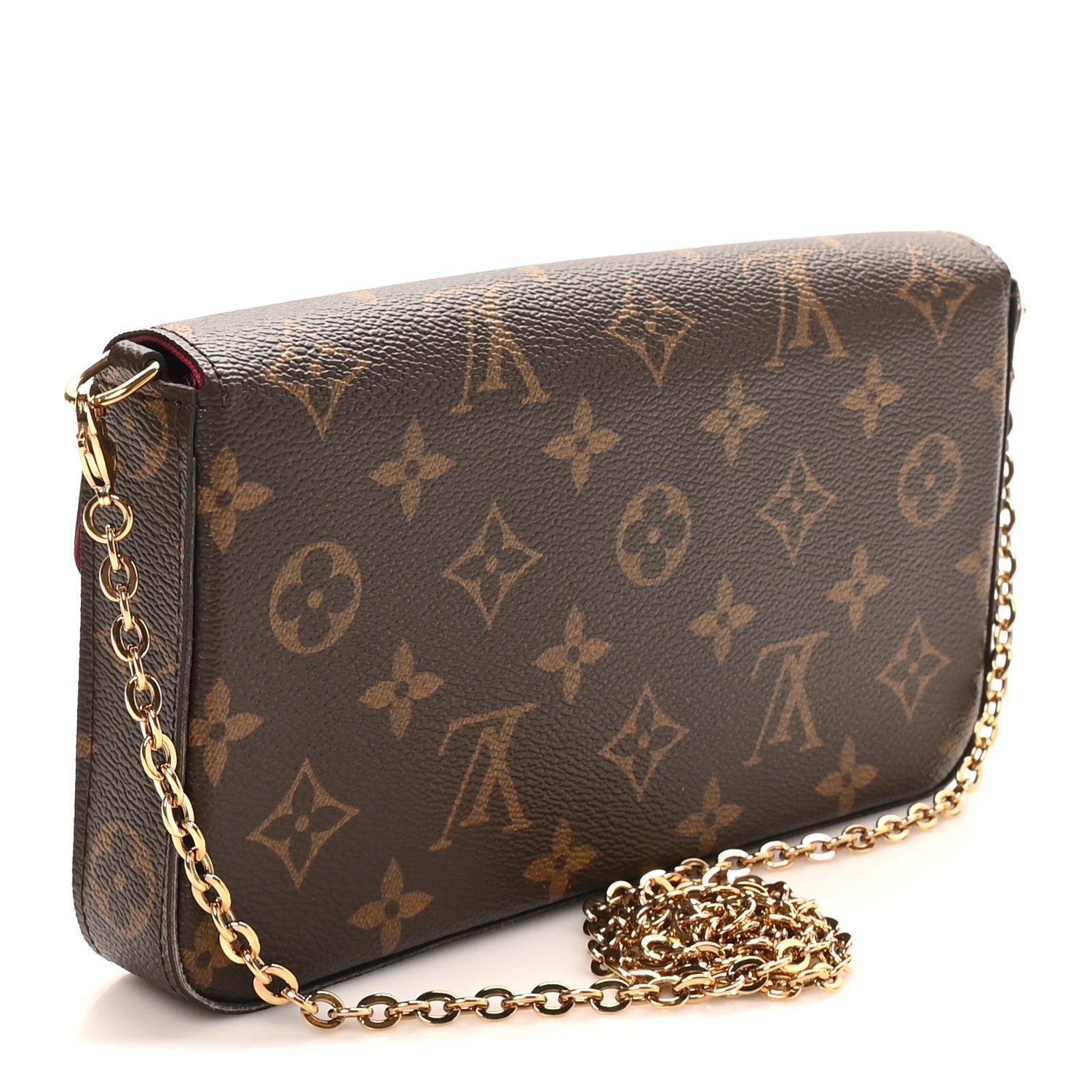 Monogram Pochette Felicie Chain Wallet Fuchsia