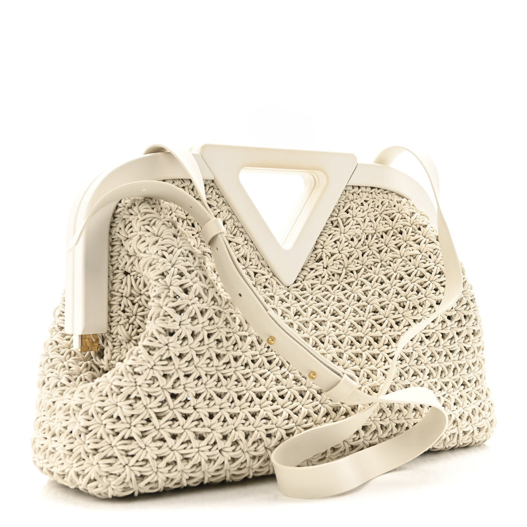 Rubber Crochet Medium The Point Triangle Bag Chalk
