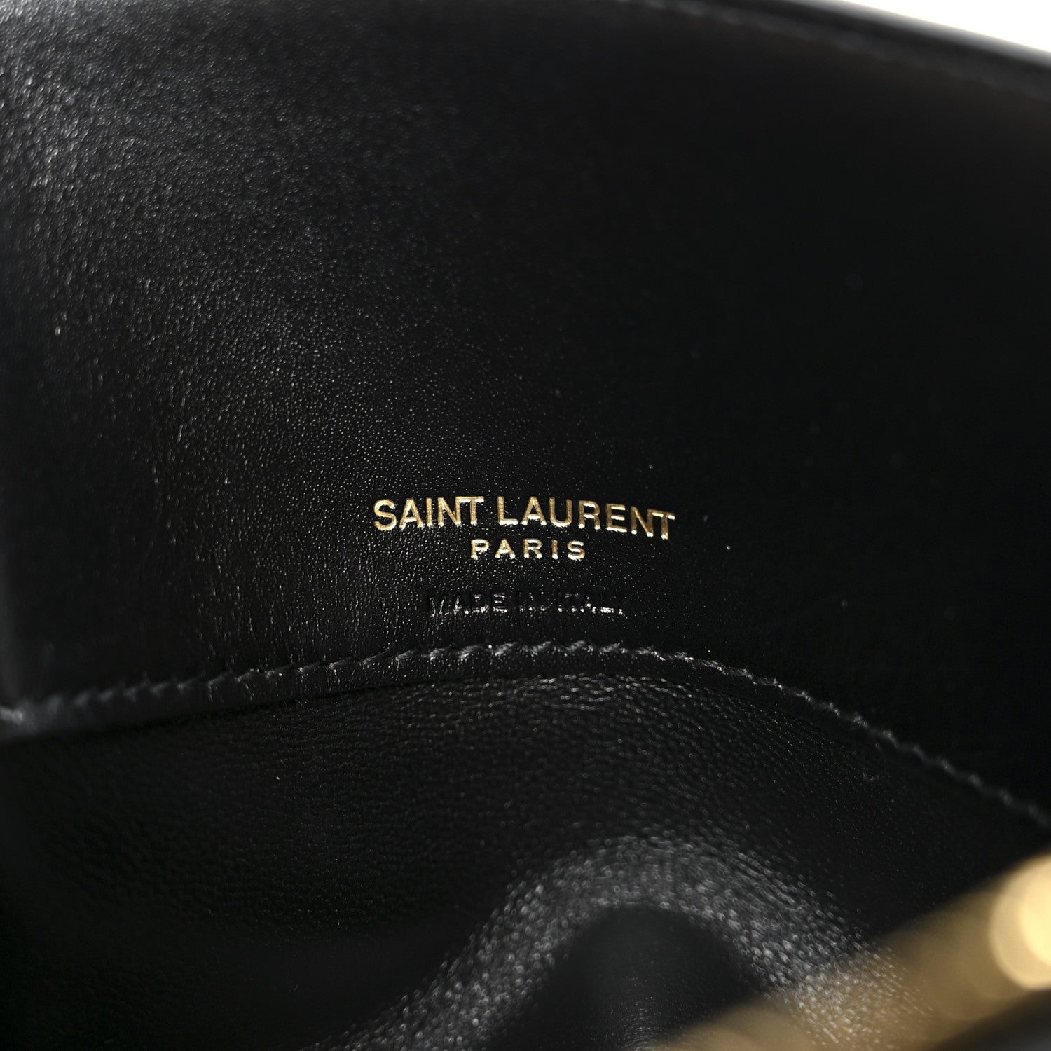 Shiny Calfskin Pouch On Strap Black