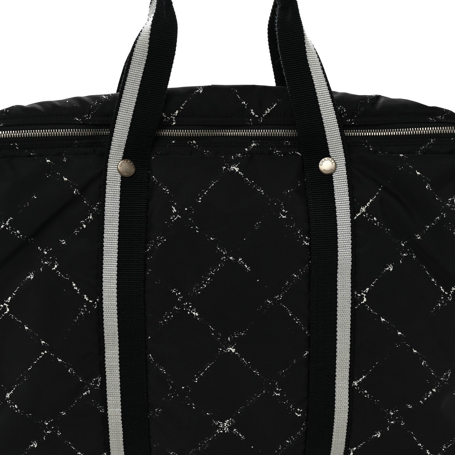 Nylon Large Travel Duffle Bag Black